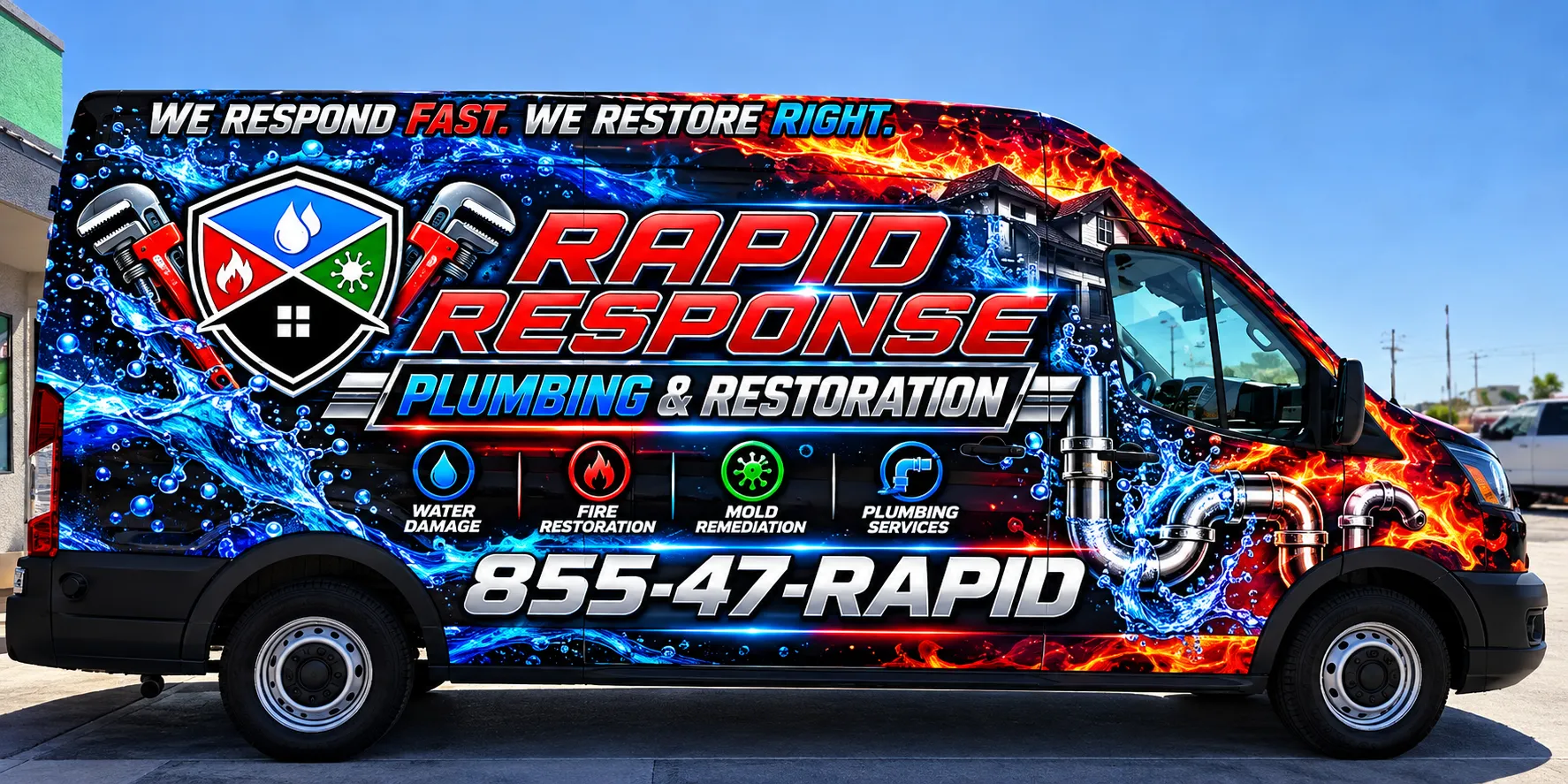 Rapid Response Plumbing & Restoration service van